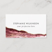 Blush Roze plaat & Roos Gold Border Waterverf Visitekaartje (Voorkant)