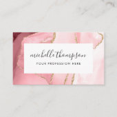 Blush Roze plaat & Roos Gold Border Waterverf Visitekaartje (Voorkant)