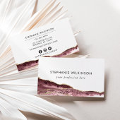 Blush Roze plaat & Roos Gold Border Waterverf Visitekaartje