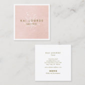 Blush Roze Plant Leaves Square Visitekaartje (Voorkant / Achterkant)