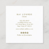 Blush Roze Plant Leaves Square Visitekaartje (Achterkant)