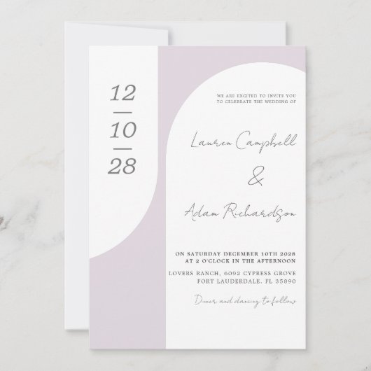 Blush roze pleister en kalligrafie bruiloft kaart (Voorkant)