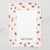 Blush Roze pok a punt Confetti Persoonlijke naam Notitiekaartje (Voorkant / Achterkant)