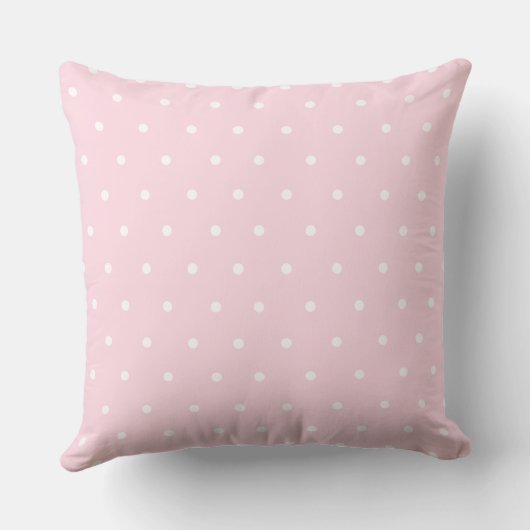 Blush Roze Polka Dot Patroon Kwekerij Kussen (Achterkant)