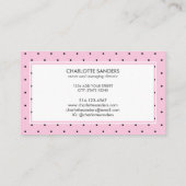 Blush roze polka dot trendy script visitekaartje (Achterkant)