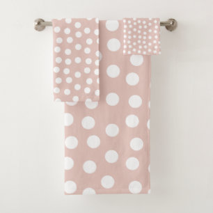 Blush roze polka stippen bad handdoek