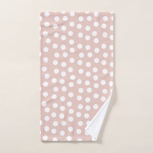 Blush roze polka stippen bad handdoek (Handdoek)
