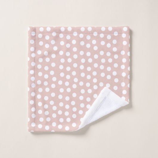 Blush roze polka stippen bad handdoek (Wasdoekje)