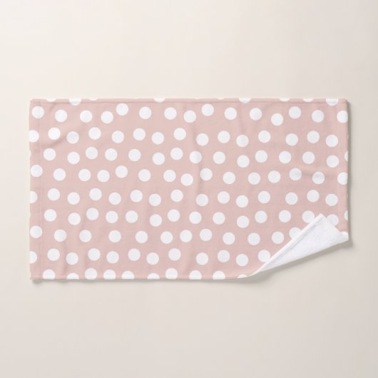 Blush roze polka stippen bad handdoek (Handdoek)