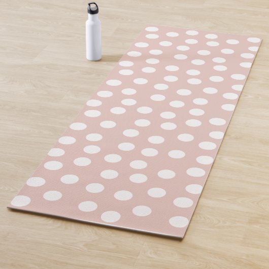 Blush roze polka stippen yogamat (In situ)