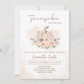 Blush Roze pomkin-Baby shower Kaart (Voorkant)