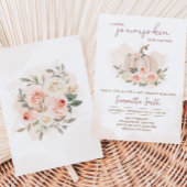 Blush Roze pomkin-Baby shower Kaart