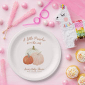 Blush Roze pomkin-Baby shower Papieren Bordje (Feest)