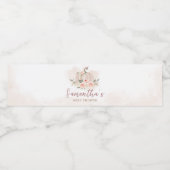 Blush Roze pomkin-Baby shower Waterfles Etiket (Enkel label)