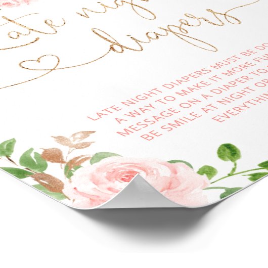 Blush roze pomkin Late night diapers game Poster (Hoek)