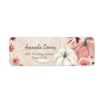 Blush Roze pomkin Return Address Label