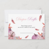 Blush roze pompoen Baby shower Diaper Raffle Kaart (Voorkant)