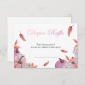 Blush roze pompoen Baby shower Diaper Raffle Kaart (Voorkant / Achterkant)