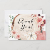 Blush roze pompoen Baby shower Hartelijk dank Bedankkaart (Voorkant)