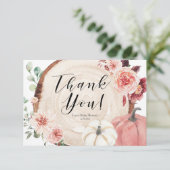 Blush roze pompoen Baby shower Hartelijk dank Bedankkaart (Staand voorkant)
