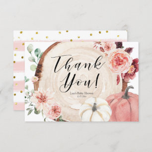 Blush roze pompoen Baby shower Hartelijk dank Bedankkaart