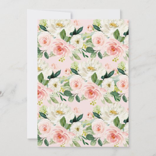 Blush roze pompoen baby shower kaart (Achterkant)