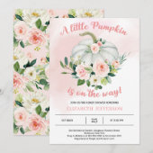 Blush roze pompoen baby shower kaart (Voorkant / Achterkant)