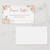 Blush Roze Pompoen Baby shower Luier Raffle Informatiekaartje (Voorkant / Achterkant)