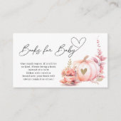 Blush roze pompoen Bloemen Boeken voor Baby Informatiekaartje (Voorkant)