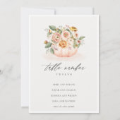 Blush roze pompoen Floral Seating Chart Table Kaar Bedankkaart (Achterkant)