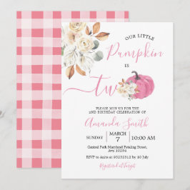 Blush roze pompoen Herfst verliefd op twee dagen Kaart