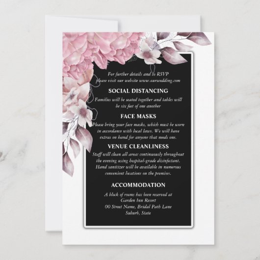 Blush roze pony bloom elegant land chic kaart (Achterkant)