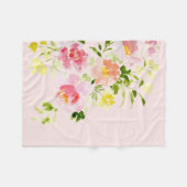 Blush roze pony floral Blanket Fleece Deken (Voorkant (Horizontaal))