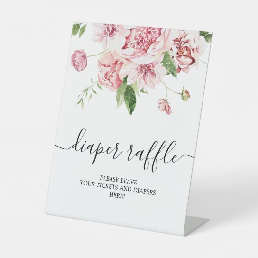 Blush roze pony's luidere roltang reclamebord met voetstuk (Voorkant)