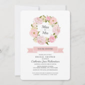 Blush Roze pony's Wreated Vrijgezellenfeest Kaart (Voorkant)