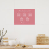 Blush Roze Poster van 5-tabel weddenschapenkaart (Keuken)