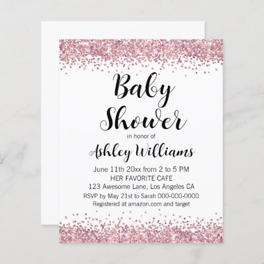 Blush roze prinkle Baby douwer-uitvindingen (Voorkant / Achterkant)