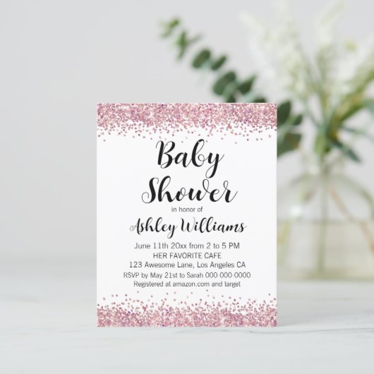 Blush roze prinkle Baby douwer-uitvindingen (Staand voorkant)
