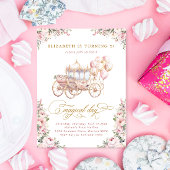 Blush Roze Prinses Carriage Meisje Verjaardagsfees Kaart