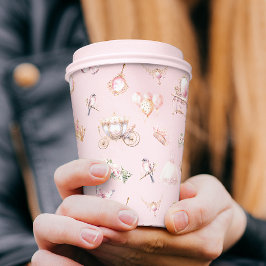 Blush roze prinses sprookje verjaardagsfeestje papieren bekers