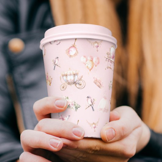 Blush roze prinses sprookje verjaardagsfeestje papieren bekers