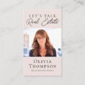 Blush Roze Professionele Foto Vastgoed Visitekaartje (Voorkant)