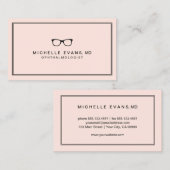 Blush Roze Professionele Optometrist Visitekaartje (Voorkant / Achterkant)