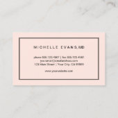 Blush Roze Professionele Optometrist Visitekaartje (Achterkant)