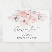 Blush roze proost op liefde sparkling wijnetiket (Enkel label)