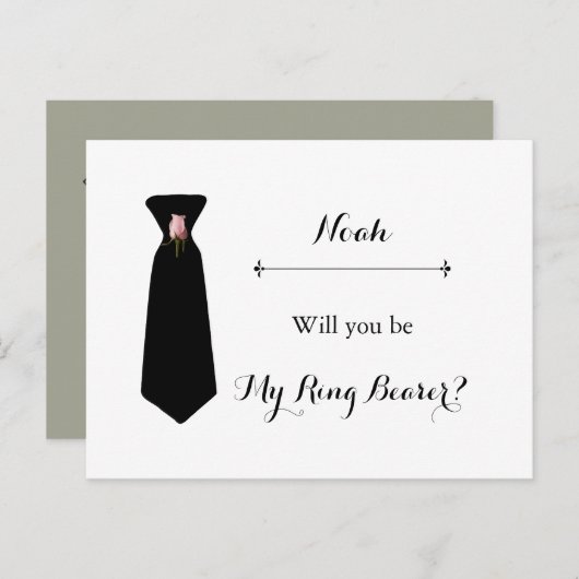 Blush Roze puistjes Ring Bearer Request Kaart (Voorkant / Achterkant)