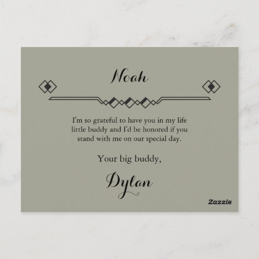 Blush Roze puistjes Ring Bearer Request Kaart (Achterkant)