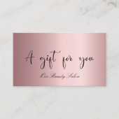 Blush roze qr code cadeaubon visitekaartje (Voorkant)