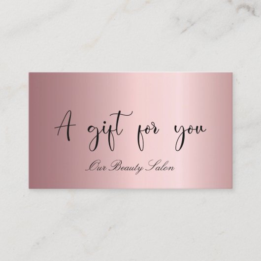 Blush roze qr code cadeaubon visitekaartje (Voorkant)