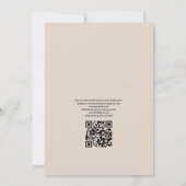 Blush roze QR Code RSVP Beach Weddenschap Kaart (Achterkant)